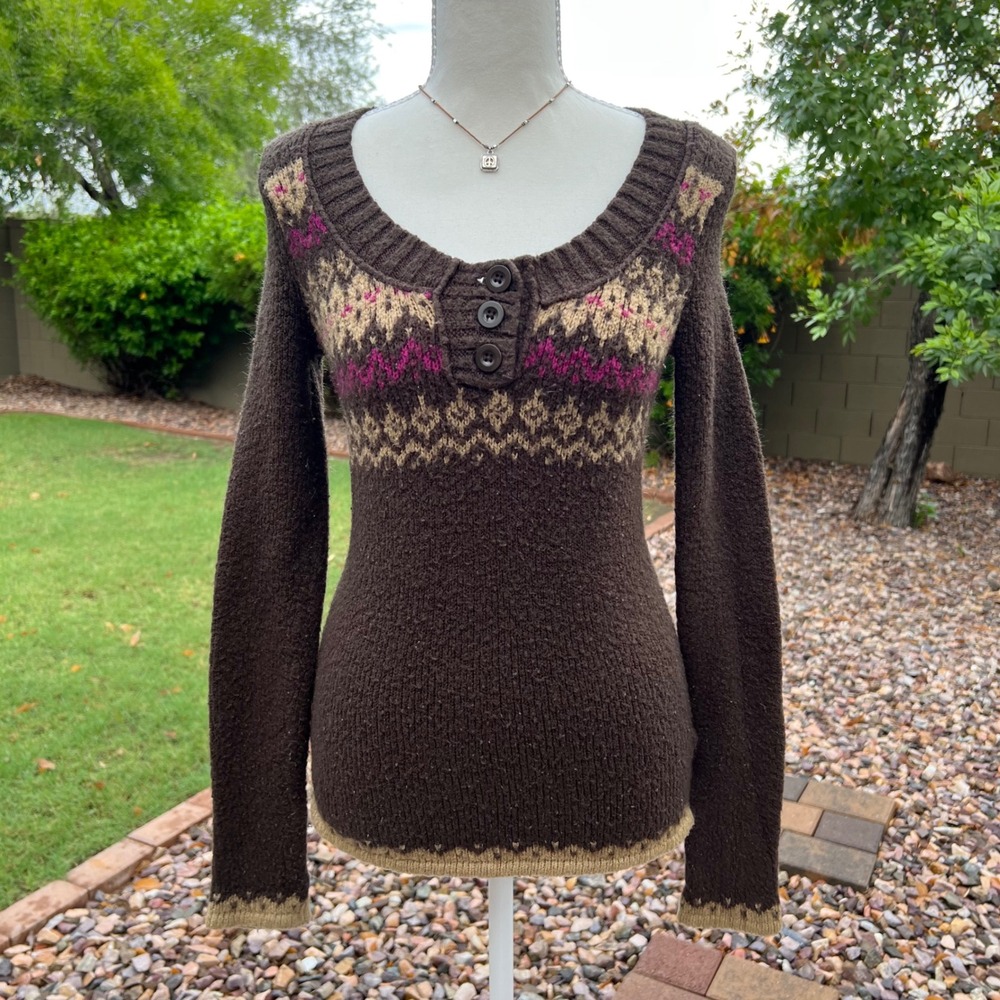 y2k babydoll patterned fall long sleeve sweater